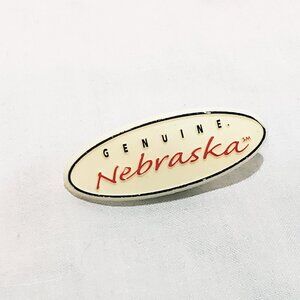 Genuine Nebraska Arjay Lincoln Oval Lapel Pin 1" Plastic